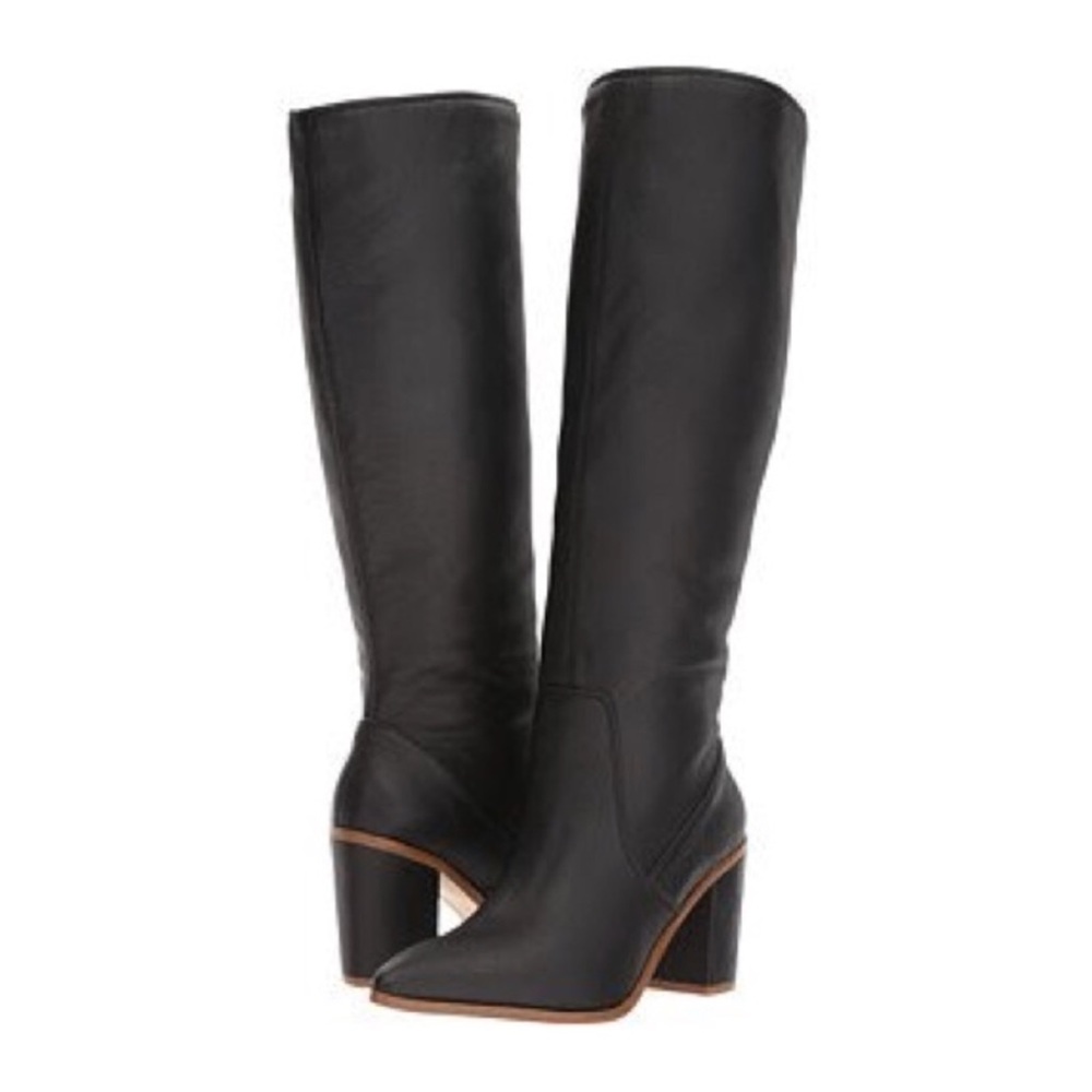 1. State Paiton Black Leather Knee High Boots
